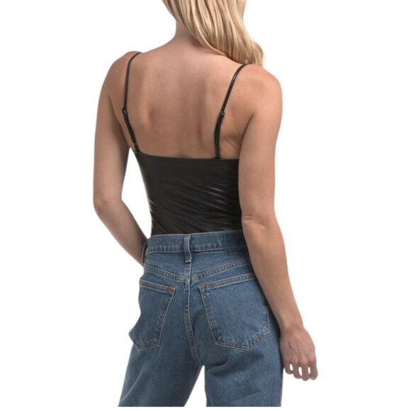 COMMANDO Black Faux Leather Camisole Bodysuit - Picture 3 of 3